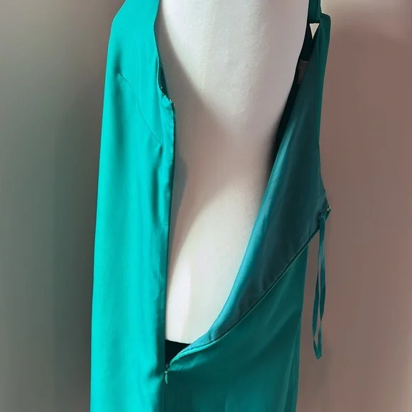 New J. Crew Factory Emerald Green Twist Back Racerback Shift Tank Dress Size 10 - Picture 4 of 8